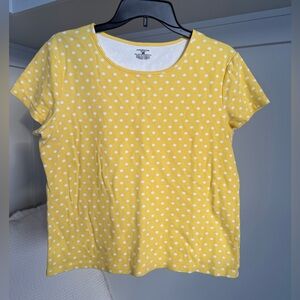 Jones New York Yellow Polka Dot Women's Top Size Large